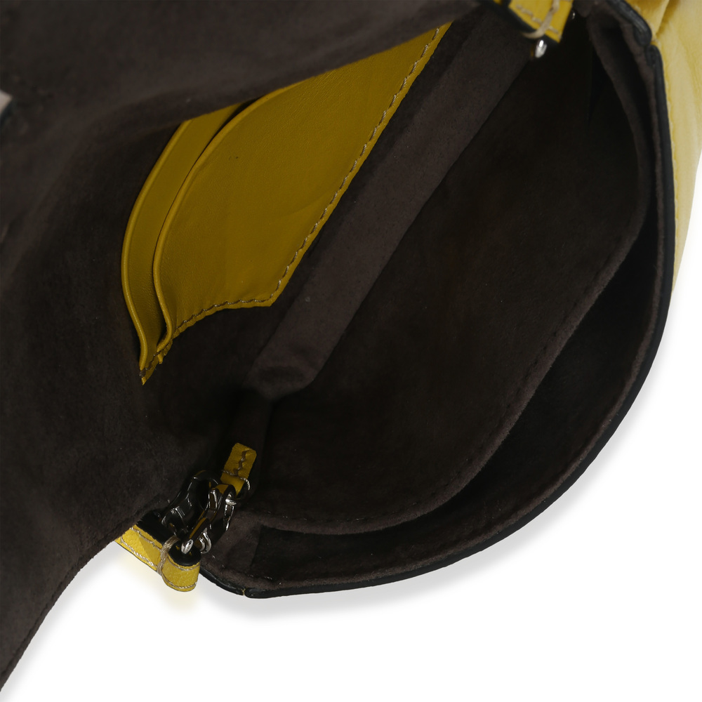 Fendi Yellow Leather Fox Fur Buggie Micro Baguette - Picture 6 of 8